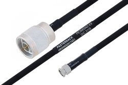 PE3M0042 - MIL-DTL-17 N Male to SMA Male Cable Using M17/84-RG223 Coax