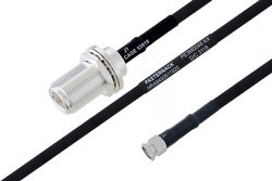 PE3M0048 - MIL-DTL-17 N Female Bulkhead to SMA Male Cable Using M17/84-RG223 Coax