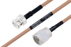PE3M0058 - MIL-DTL-17 BNC Male to N Male Cable Using M17/128-RG400 Coax