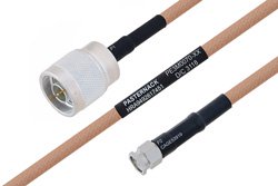 PE3M0070 - MIL-DTL-17 N Male to SMA Male Cable Using M17/128-RG400 Coax