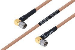 PE3M0081 - MIL-DTL-17 SMA Male Right Angle to SMA Male Right Angle Cable Using M17/128-RG400 Coax