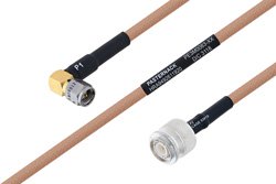 PE3M0083 - MIL-DTL-17 SMA Male Right Angle to TNC Male Cable Using M17/128-RG400 Coax