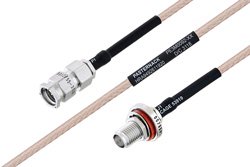 PE3M0092 - MIL-DTL-17 SMA Male to SMA Female Bulkhead Cable Using M17/113-RG316 Coax