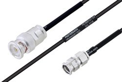 PE3M0101 - MIL-DTL-17 BNC Male to SMA Male Cable Using M17/119-RG174 Coax