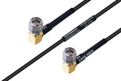 PE3M0108 - MIL-DTL-17 SMA Male Right Angle to SMA Male Right Angle Cable Using M17/119-RG174 Coax