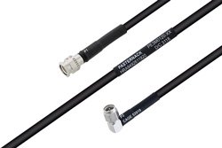 PE3M0120 - MIL-DTL-17 SMA Male to SMA Male Right Angle Cable Using M17/183-00001 Coax