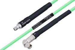 PE3M0137 - Temperature Conditioned SMA Female to SMA Male Right Angle Low Loss Cable Using PE-P142LL Coax