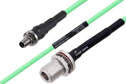 PE3M0150 - Temperature Conditioned SMA Female Bulkhead to N Female Bulkhead Low Loss Cable Using PE-P142LL Coax