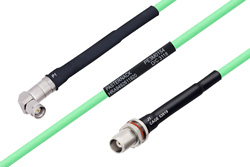 Temperature Conditioned SMA Male Right Angle to TNC Female Bulkhead Low Loss Cable Using PE-P142LL Coax