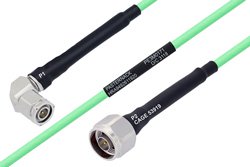 PE3M0171 - Temperature Conditioned TNC Male Right Angle to N Male Low Loss Cable Using PE-P142LL Coax