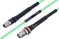 Temperature Conditioned SMA Male to TNC Female Bulkhead Low Loss Cable Using PE-P160LL Coax