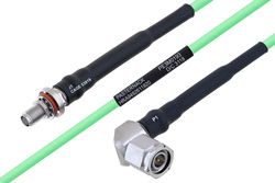 Temperature Conditioned SMA Female Bulkhead to TNC Male Right Angle Low Loss Cable Using PE-P160LL Coax