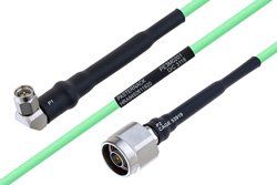 PE3M0201 - Temperature Conditioned SMA Male Right Angle to N Male Low Loss Cable Using PE-P160LL Coax