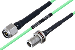 Temperature Conditioned TNC Male to N Female Bulkhead Low Loss Cable Using PE-P160LL Coax