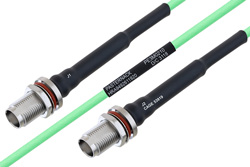 Temperature Conditioned TNC Female Bulkhead to TNC Female Bulkhead Low Loss Cable Using PE-P160LL Coax