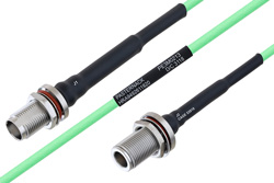 Temperature Conditioned TNC Female Bulkhead to N Female Bulkhead Low Loss Cable Using PE-P160LL Coax