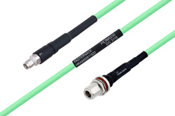 PE3M0230 - Temperature Conditioned SMA Male to N Female Bulkhead Low Loss Cable Using PE-P300LL Coax