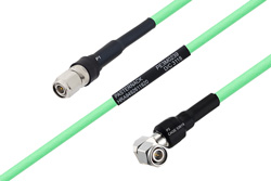PE3M0239 - Temperature Conditioned TNC Male to TNC Male Right Angle Low Loss Cable Using PE-P300LL Coax