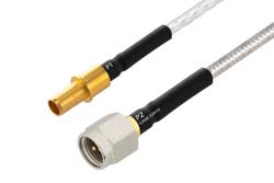 PE3M0257 - BMA Size 8 D38999 Contact Pin to SMA Male Cable Using PE-141FL-NM Coax with HeatShrink, LF Solder