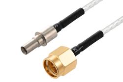 PE3M0261 - BMZ Size 8 D38999 Contact Pin to SMA Male Cable Using PE-SR405FL Coax with HeatShrink, LF Solder