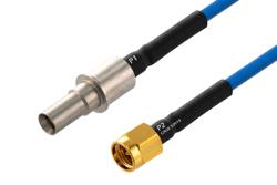 PE3M0262 - BMZ Size 8 D38999 Contact Pin to SMA Male Cable Using PE-P086 Coax with HeatShrink, LF Solder