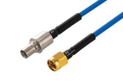 PE3M0266 - BMZ Size 8 D38999 Contact Pin to SMA Male Cable Using PE-P086 Coax with HeatShrink, LF Solder