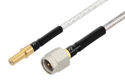 PE3M0274 - MIL Size 8 D38999 Contact Pin to SMA Male Cable Using PE-141FL-NM Coax with HeatShrink, LF Solder