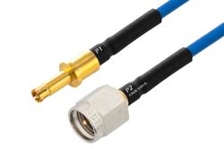 PE3M0276 - SMPM Size 12 D38999 Contact Pin to SMA Male Cable Using PE-P047 Coax with HeatShrink, LF Solder