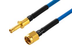 PE3M0278 - SMPM Size 12 D38999 Contact Pin to SMA Male Cable Using PE-P086 Coax with HeatShrink, LF Solder