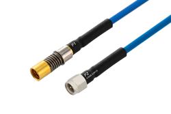 PE3M0281 - BMA Size 8 D38999 Contact Socket to SMA Male Cable Using PE-P141 Coax with HeatShrink, LF Solder