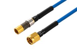 PE3M0283 - BMA Size 8 D38999 Contact Socket to SMA Male Cable Using PE-P086 Coax with HeatShrink, LF Solder