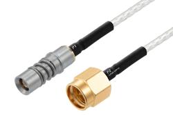 PE3M0288 - BMZ Size 8 D38999 Contact Socket to SMA Male Cable Using PE-SR405FL Coax with HeatShrink, LF Solder
