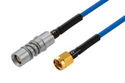 PE3M0289 - BMZ Size 8 D38999 Contact Socket to SMA Male Cable Using PE-P086 Coax with HeatShrink, LF Solder