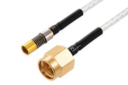 PE3M0292 - BMZ Size 8 D38999 Contact Socket to SMA Male Cable Using PE-SR405FL Coax with HeatShrink, LF Solder