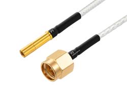 PE3M0294 - MIL Size 12 D38999 Contact Socket to SMA Male Cable Using PE-SR405FL Coax with HeatShrink, LF Solder