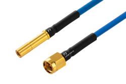 PE3M0295 - MIL Size 12 D38999 Contact Socket to SMA Male Cable Using PE-P086 Coax with HeatShrink, LF Solder