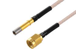 PE3M0296 - MIL Size 12 D38999 Contact Socket to SMA Male Cable Using M17/113-RG316 Coax with HeatShrink, LF Solder