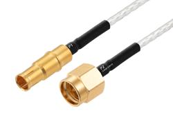 PE3M0300 - MIL Size 8 D38999 Contact Socket to SMA Male Cable Using PE-SR405FL Coax with HeatShrink, LF Solder
