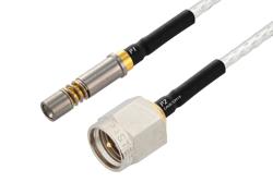 PE3M0303 - SMPM Size 12 D38999 Contact Socket to SMA Male Cable Using PE-SR047FL Coax with HeatShrink, LF Solder