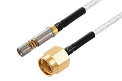 PE3M0305 - SMPM Size 12 D38999 Contact Socket to SMA Male Cable Using PE-SR405FL Coax with HeatShrink, LF Solder