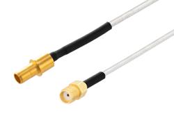 PE3M0310 - BMA Size 8 D38999 Contact Pin to SMA Female Cable Using PE-SR405FL Coax with HeatShrink, LF Solder