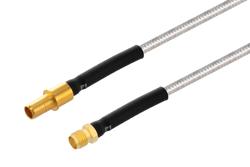 PE3M0312 - BMA Size 8 D38999 Contact Pin to SMA Female Cable Using PE-141FL-NM Coax with HeatShrink, LF Solder