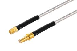 PE3M0314 - BMB Size 8 D38999 Contact Pin to SMA Female Cable Using PE-141FL-NM Coax with HeatShrink, LF Solder