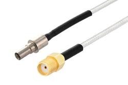 PE3M0316 - BMZ Size 8 D38999 Contact Pin (18 GHz) to SMA Female Cable Using PE-SR405FL Coax with HeatShrink, LF Solder