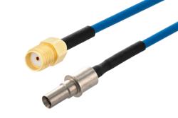 PE3M0317 - BMZ Size 8 D38999 Contact Pin (18 GHz) to SMA Female Cable Using PE-P086 Coax with HeatShrink, LF Solder