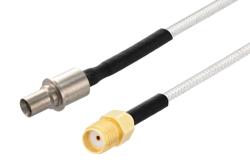 PE3M0320 - BMZ Size 8 D38999 Contact Pin (40 GHz) to SMA Female Cable Using PE-SR405FL Coax with HeatShrink, LF Solder