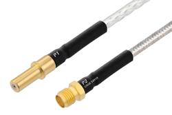 PE3M0329 - MIL Size 8 D38999 Contact Pin to SMA Female Cable Using PE-141FL-NM Coax with HeatShrink, LF Solder
