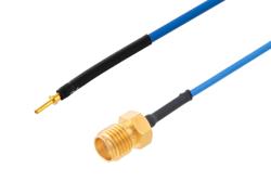 PE3M0335 - SMPS Size 16 D38999 Contact Pin to SMA Female Cable Using PE-P047 Coax with HeatShrink, LF Solder