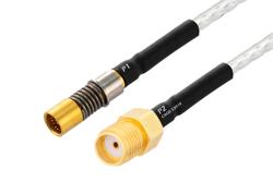 PE3M0337 - BMA Size 8 D38999 Contact Socket to SMA Female Cable Using PE-SR405FL Coax with HeatShrink, LF Solder