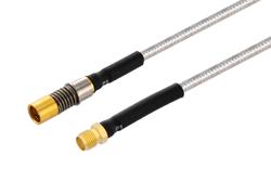 PE3M0339 - BMA Size 8 D38999 Contact Socket to SMA Female Cable Using PE-141FL-NM Coax with HeatShrink, LF Solder